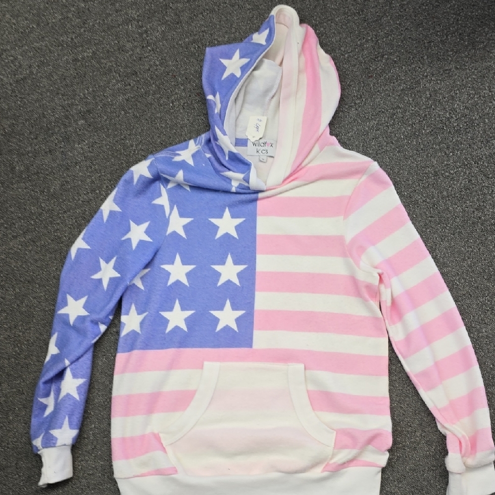 Wildfox Blue and Pink Star Hoodie